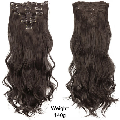 Women’s 7Pcs Hair Extensions with 16 Clips – Natural Black Straight Ombre Hairpiece