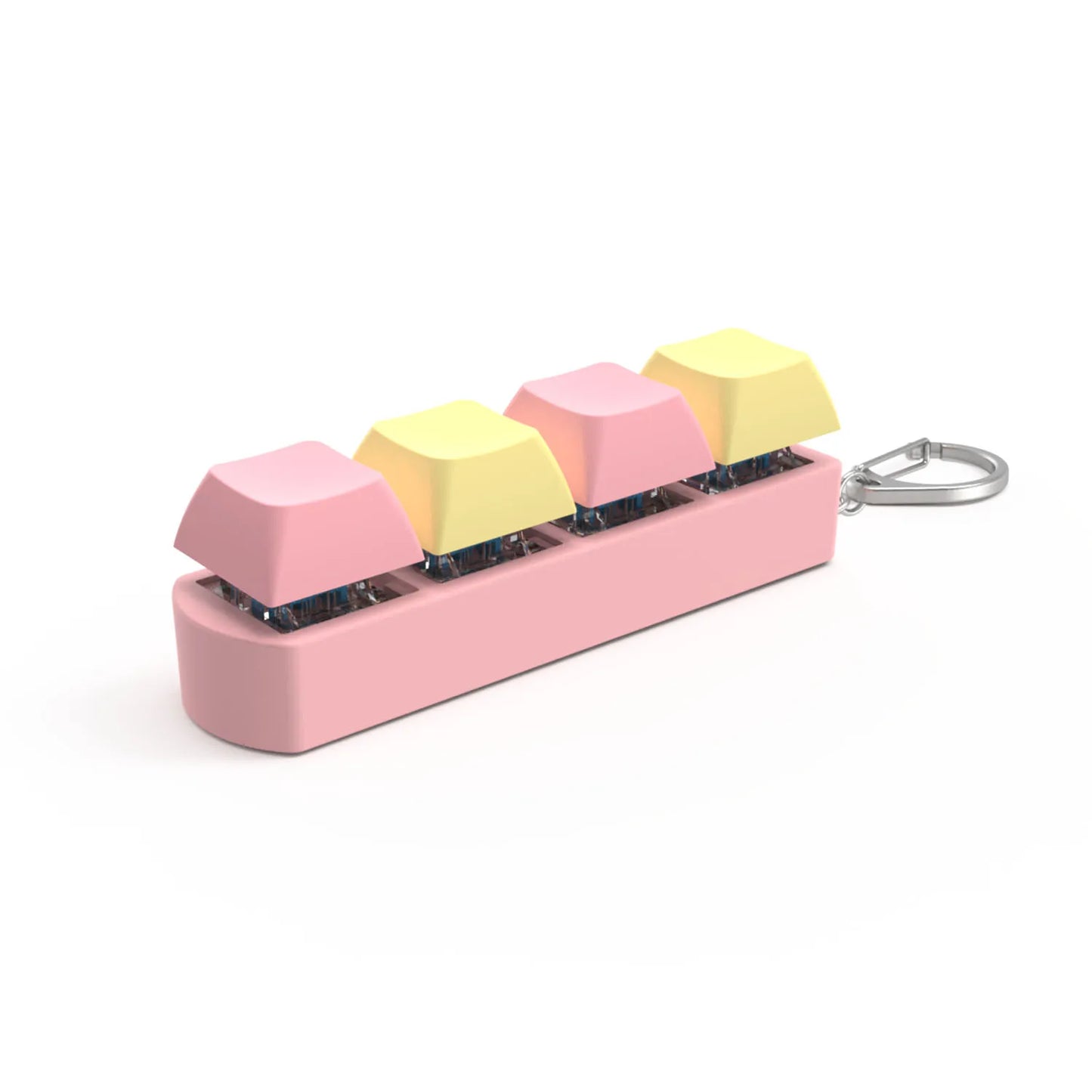 4-Keys Mechanical Keyboard Keycap Toy – Anti-Stress Finger Button Decompression Keychain for Children and Adults