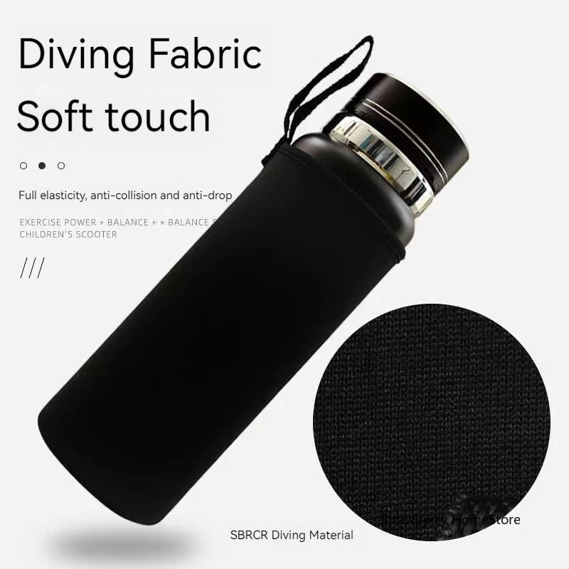 750/1000/1500ML Insulated Sport Water Bottle Case – Black Bottle Carrier, Mug Cup Cover for Outdoor & Gym