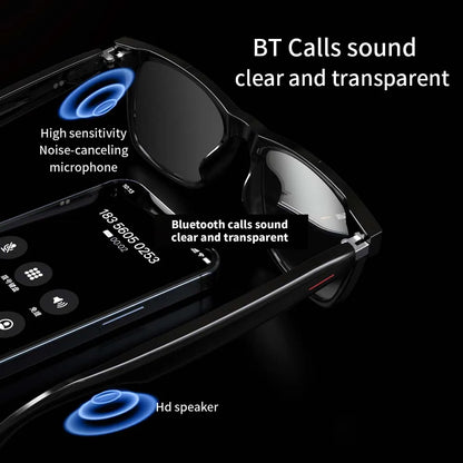 SENBONO E13 Smart Glasses – Blue Light Filtering Polarized Lenses with Audio, Built-in Mic, Speakers, Touch & Voice Assistant
