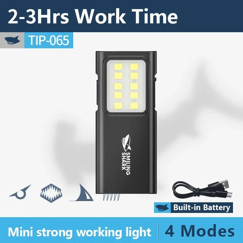 Portable COB LED Flashlight – USB Rechargeable Work Light with Pen Clip, Super Bright for Camping & Car Repair