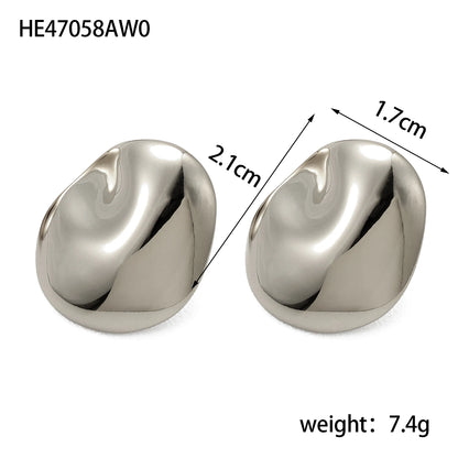CARLIDANA 18K Gold Plated Titanium Steel Square Earrings – Waterproof Wrinkle-Shaped Jewelry