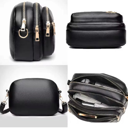High Quality Soft Leather Purse - Fashion Women's Shoulder Messenger Bag with Multi-Pocket, Wear-Resistant Luxury Handbag