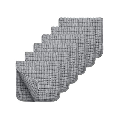 6PCS Baby Burping Cloths – 20"x10" Extra Soft 100% Cotton Muslin Washcloths, Absorbent Newborn Burp Cloths
