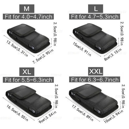 Vertical Nylon Cell Phone Belt Clip Holster – Stonego Card Holder Case for 4.0-6.7 Inch Phones