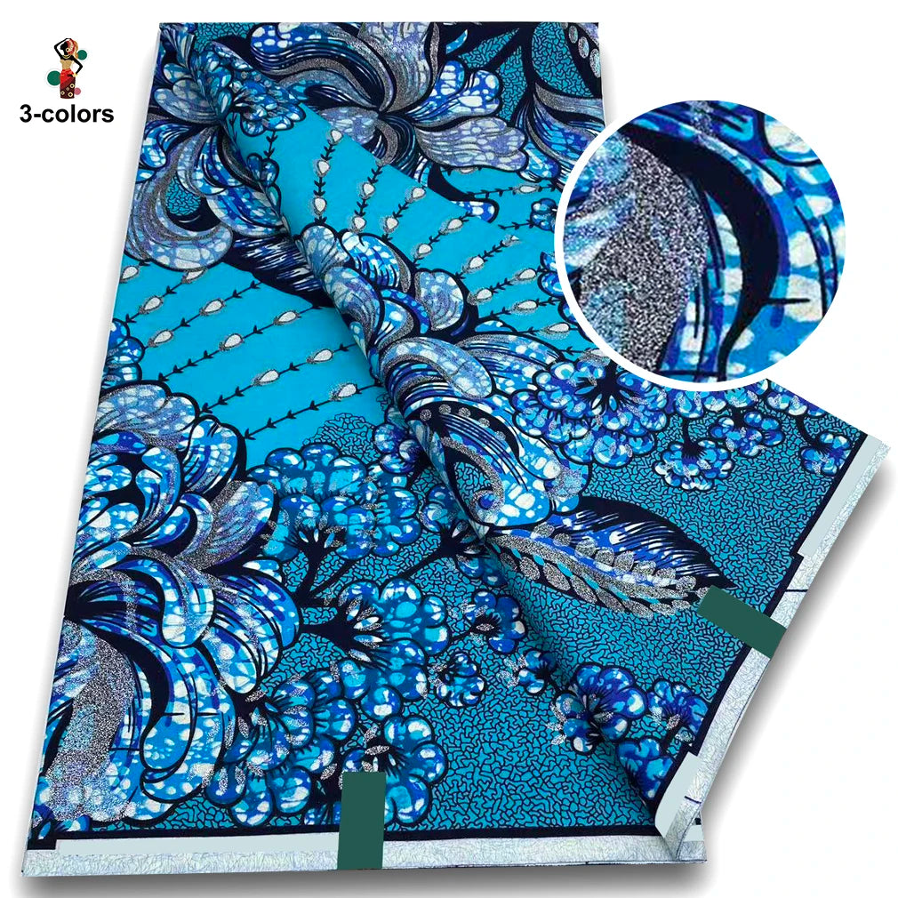 100% Cotton African Wax Print Fabric - Soft Golden Ankara Pagne for Nigerian Fashion & Traditional Wear