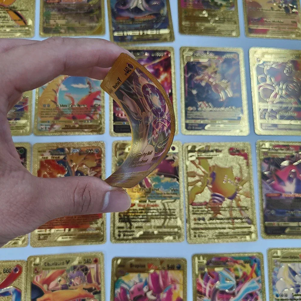 55-Piece Charizard Gold Foil Card Set - English & Spanish VMAX GX Collectible Trading Cards