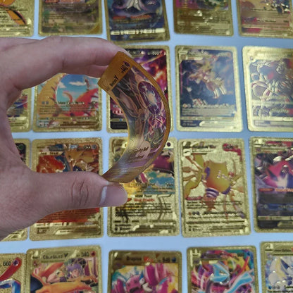 55-Piece Charizard Gold Foil Card Set - English & Spanish VMAX GX Collectible Trading Cards