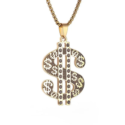Stainless Steel $100 Bill Pendant Necklace for Men & Women – Fashion Lucky Wealth Jewelry Gift Necklace