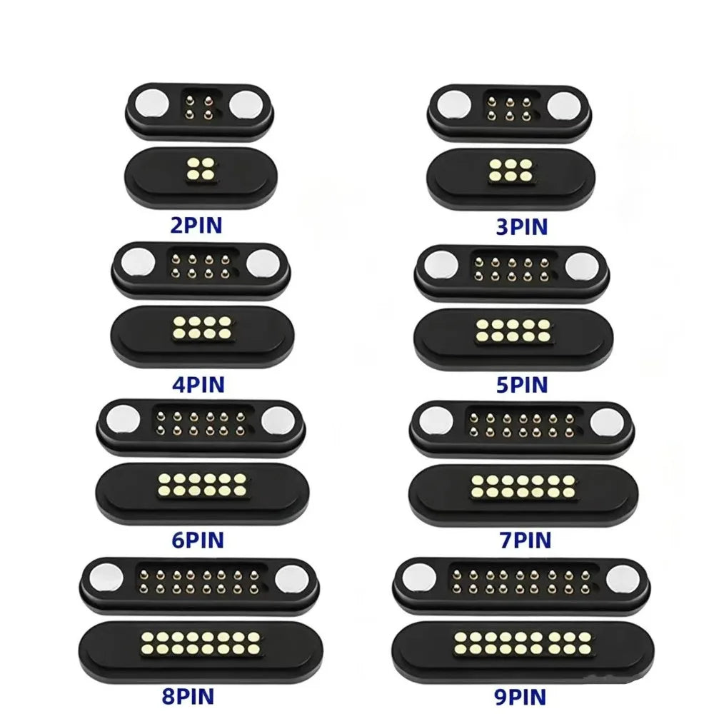 Magnetic Pogo Pin Connector - 2–14 Pin Spring-Loaded Contact Charging Dock, 2.8mm Pitch Plug