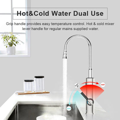 Briwellna 2-in-1 Electric Water Heater Faucet - Stainless Steel Universal Spout Kitchen Tap, 220V Heating Tap