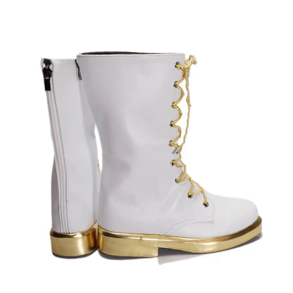 Girls Rumi Zoey Mira Cosplay Boots — Black Gold K-Pop Demon Hunters Costume Shoes for Halloween Role Play