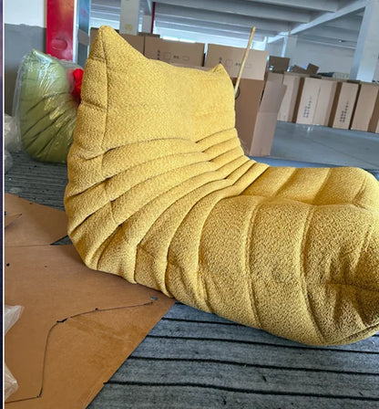 Caterpillar Single Sofa Chair – Cozy Tatami Lounge Chair for Living Room, Bedroom, Balcony, Reading, and Leisure