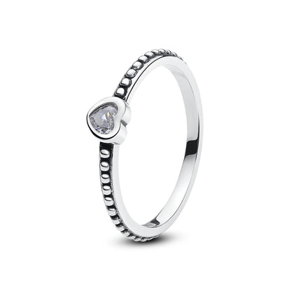 925 Sterling Silver Women’s Ring – Crown, Heart & Wishbone Design with Crystal, Rose Gold Engagement & Wedding Jewelry