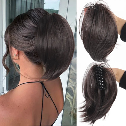 LUPU Synthetic Messy Bun Hair Piece - Clip-In Chignon Ponytail Extension Scrunchie for Women