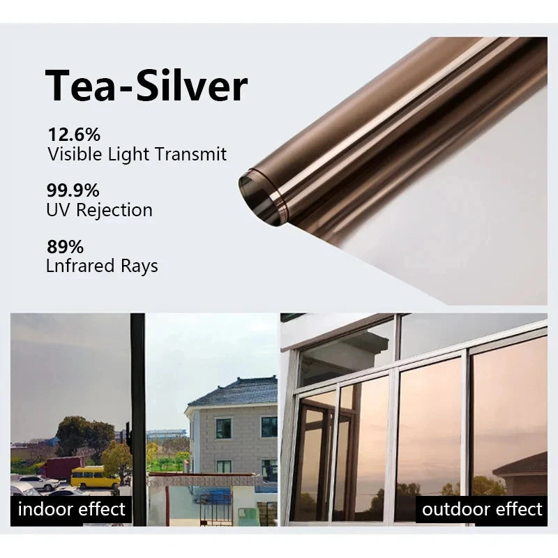 40-90CM Window Privacy Tint Film – Anti-Glare One-Way Mirror UV Vinyl Screen for Home