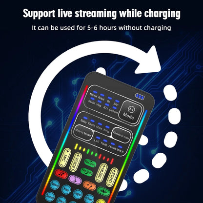 I9 Mini Voice Changer Sound Card Kit - Audio Effects Machine with Headphones & Microphone for Phone Live Streaming
