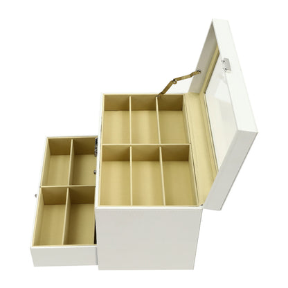 18-Slot Sunglasses Organizer & Display Case – White Glasses Storage Box with Drawer