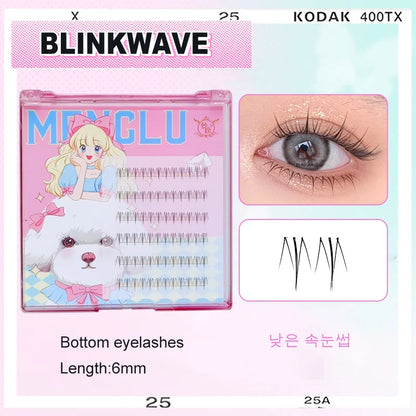 Large Capacity Girls’ Glue-Free False Eyelashes – Natural Wispy Reusable Bottom & Top Lashes, Easy Apply