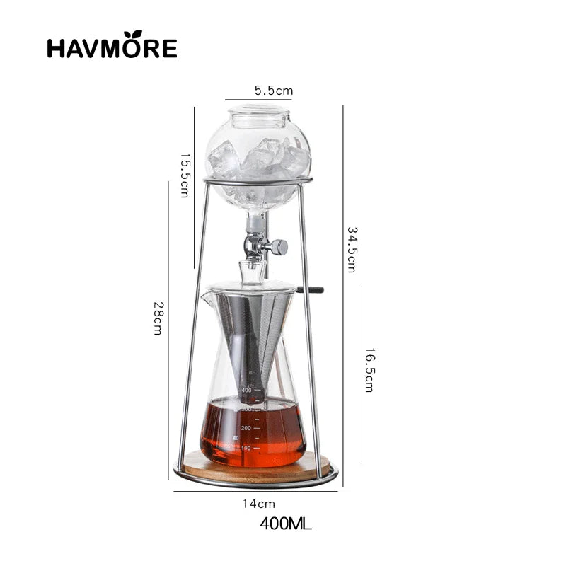 600ml Cold Brew Coffee Maker - Iced Coffee Drip Pot for Home Baristas and Espresso Accessories