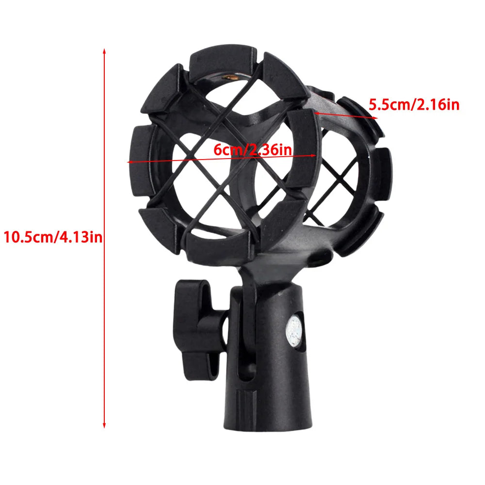 Universal Microphone Shock Mount - Anti-Vibration Mic Holder Clamp Stand for Condenser Microphones & Recording Setup