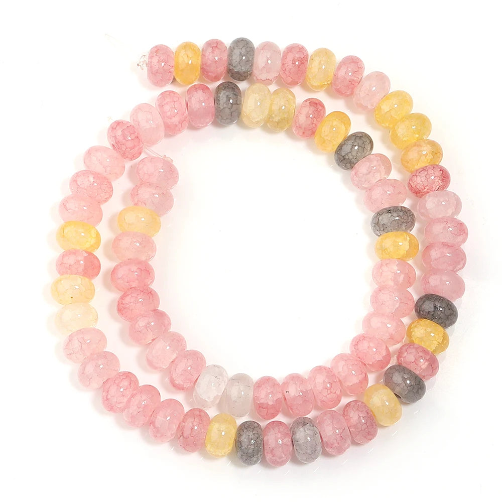 5x8mm Natural Abacus Rondelle Beads - Glass Wheel Loose Charms for DIY Bracelets & Jewelry Making Supplies