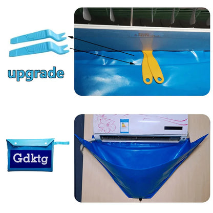 15-Piece Air Conditioner Cleaning Kit — Waterproof Dust Cover & Cleaning Tools, 118cm Protective Bag for AC Maintenance