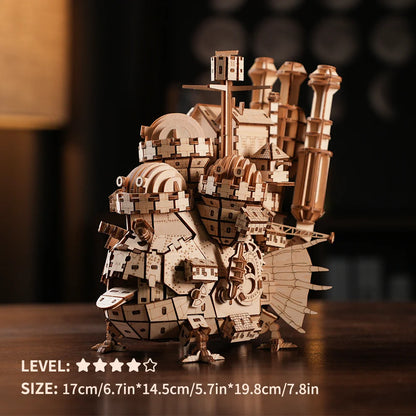 Creative 3D Wooden Castle Puzzle Model Kit – DIY Assembly Wood Craft Toy Home Decor Gift for Kids & Adults Challenging Brain Teaser