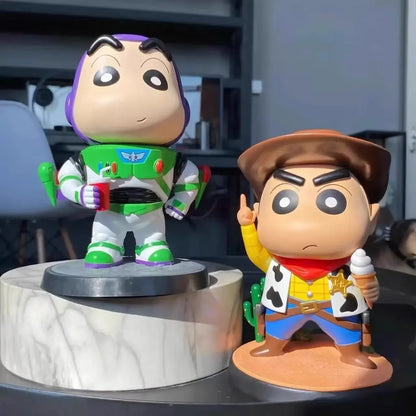 Crayon Shin-chan Woody & Buzz Lightyear Handmade Doll – GK Model Decoration Toy Birthday Gift