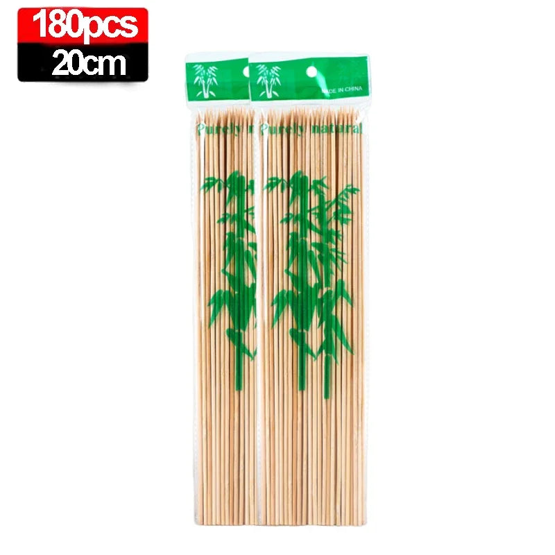 Bamboo Food Skewer Sticks - 270/90PCS Disposable Wooden BBQ Sticks for Party Buffet Fruit Grill & Catering Use