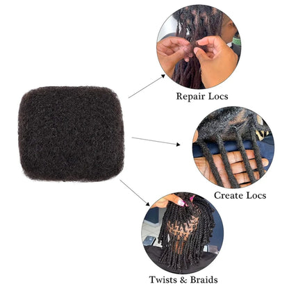 1Pc 30g Brazilian Afro Kinky Curly Remy Human Hair Bulk — No Weft Braiding Extensions for Locs & Braids
