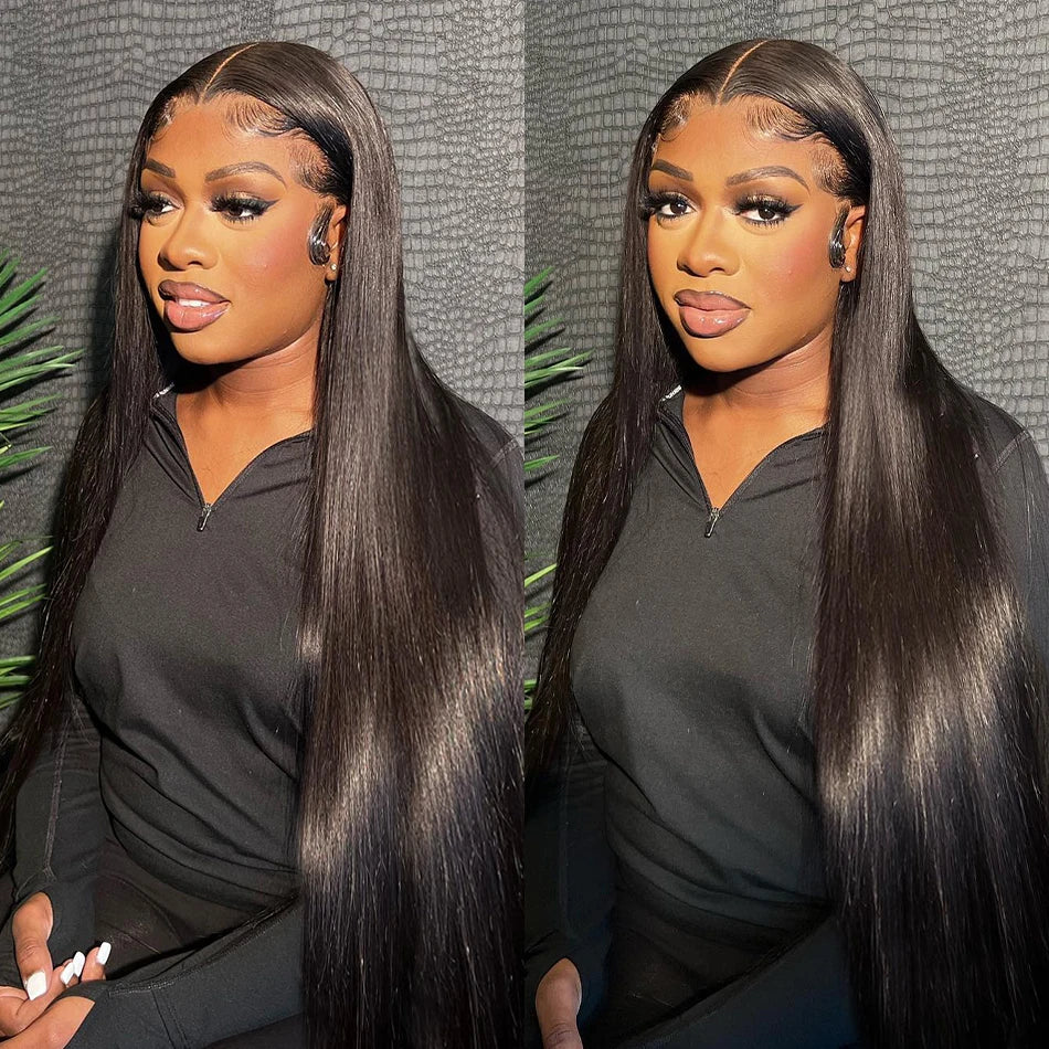 HD Lace Front Human Hair Wig – Straight 13x4 13x6 Transparent Lace Frontal, Pre-Plucked Glueless Wig for Women