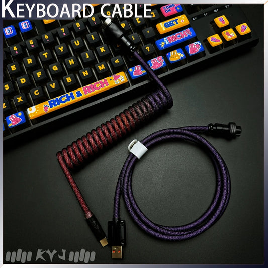 8K Magnetic Axis Mechanical Keyboard Cable – Five-Core Helix Type-C USB Fast Charging Accessory