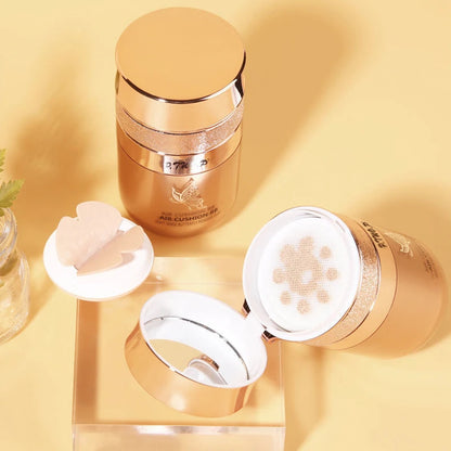 Air Cushion BB Cream Foundation - Moisturizing Waterproof Concealer with Oil Control & Butterfly Powder Puff