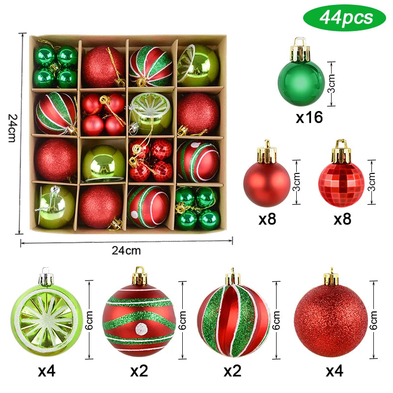 Christmas Ball Ornament Set – Large Xmas Tree Hanging Pendants with Snowflake Design for Home Decor & 2025 New Year Party Gifts
