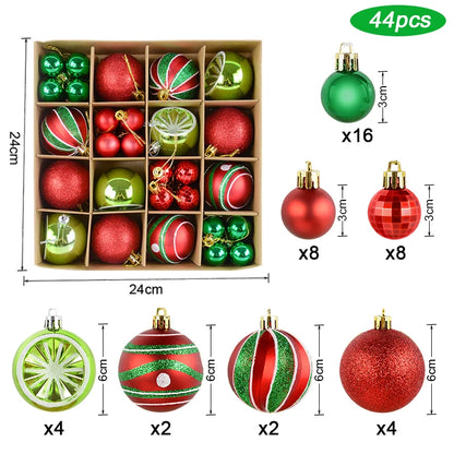 Christmas Ball Ornament Set – Large Xmas Tree Hanging Pendants with Snowflake Design for Home Decor & 2025 New Year Party Gifts