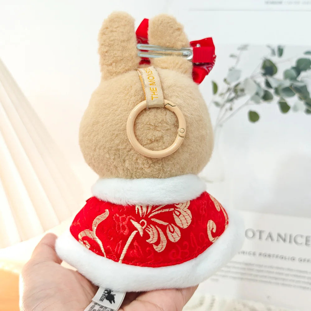17cm Mini Plush Doll Clothes — Outfit Accessories for Labubu V1 & V2, Christmas Cookie Man Sweater Hat, New Year Gift