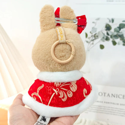 17cm Mini Plush Doll Clothes — Outfit Accessories for Labubu V1 & V2, Christmas Cookie Man Sweater Hat, New Year Gift