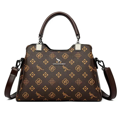 Luxury Fashion Print Women’s Handbag – Large Capacity Soft Leather Shoulder & Crossbody Designer Purse
