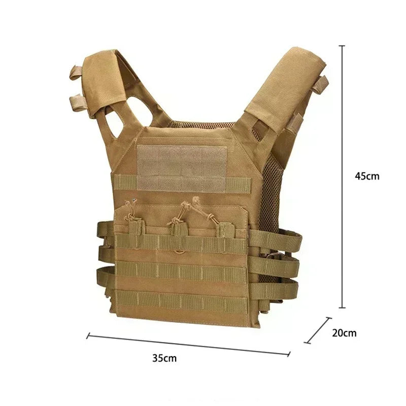 Tactical JPC Vest with Quick-Release Buckles - MOLLE Magazine Pouch Carrier for Airsoft, Hunting, and Outdoor Training Gear