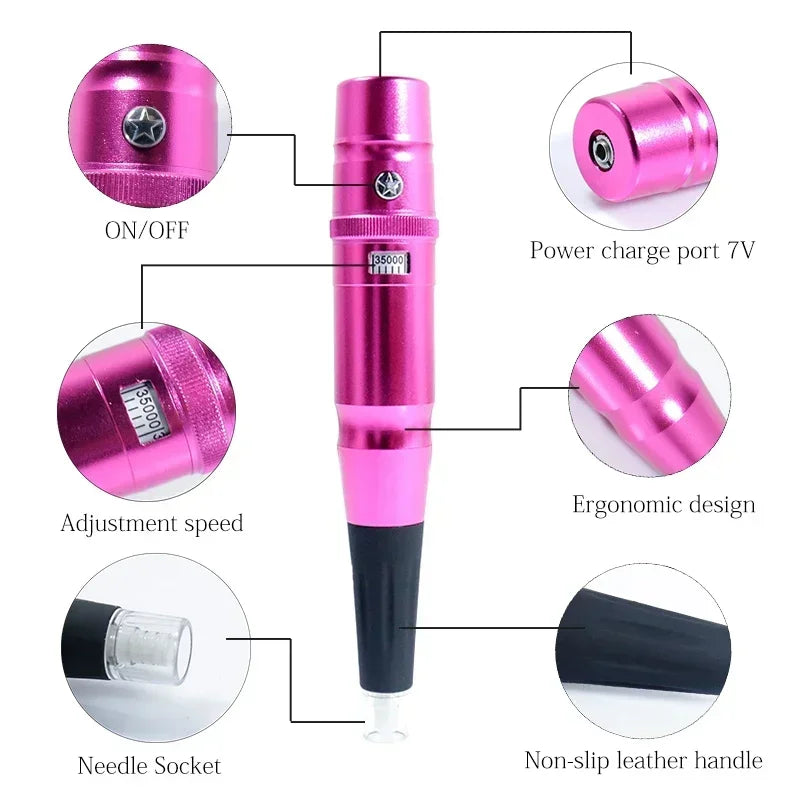 Electric Eyebrow Tattoo Machine - Digital Permanent Makeup Pen for Microblading, Lip & Eyeliner Tattoo