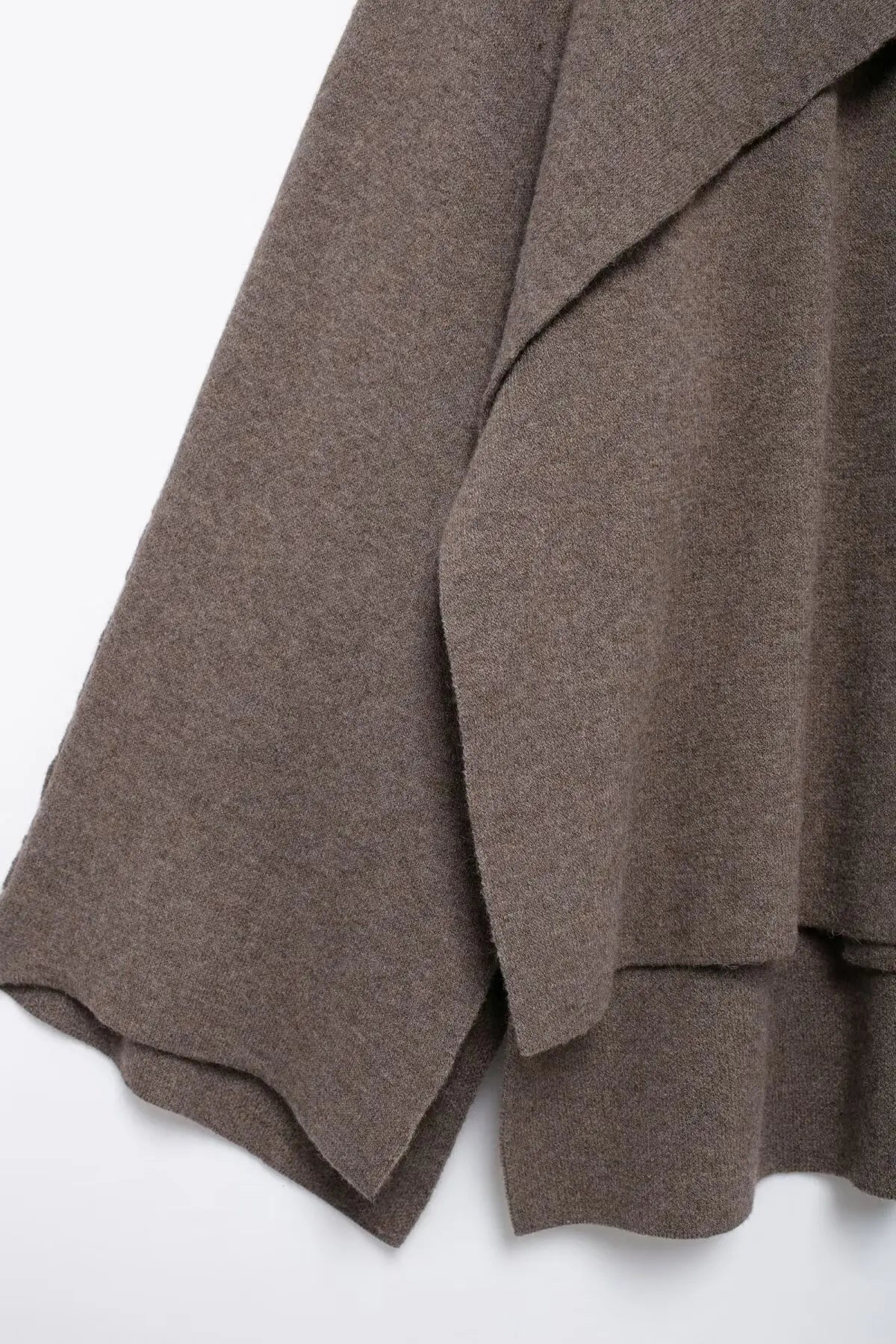 ZBZA Women’s Asymmetric Scarf Knitted Jacket – O Neck Single Button, Side Slit Loose Coat, Winter Chic Outerwear