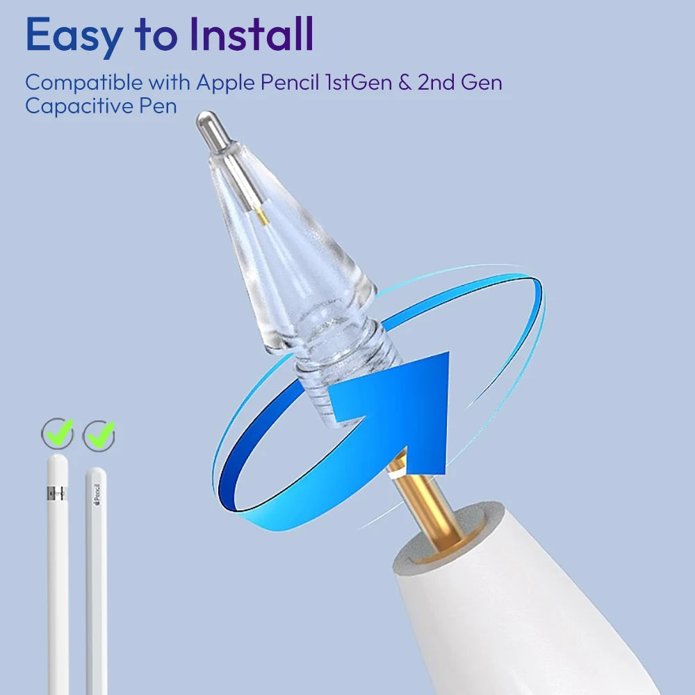 Replacement Tips for Apple Pencil 1st/2nd Gen – Upgraded Durable Nibs for iPad Pro Pencil