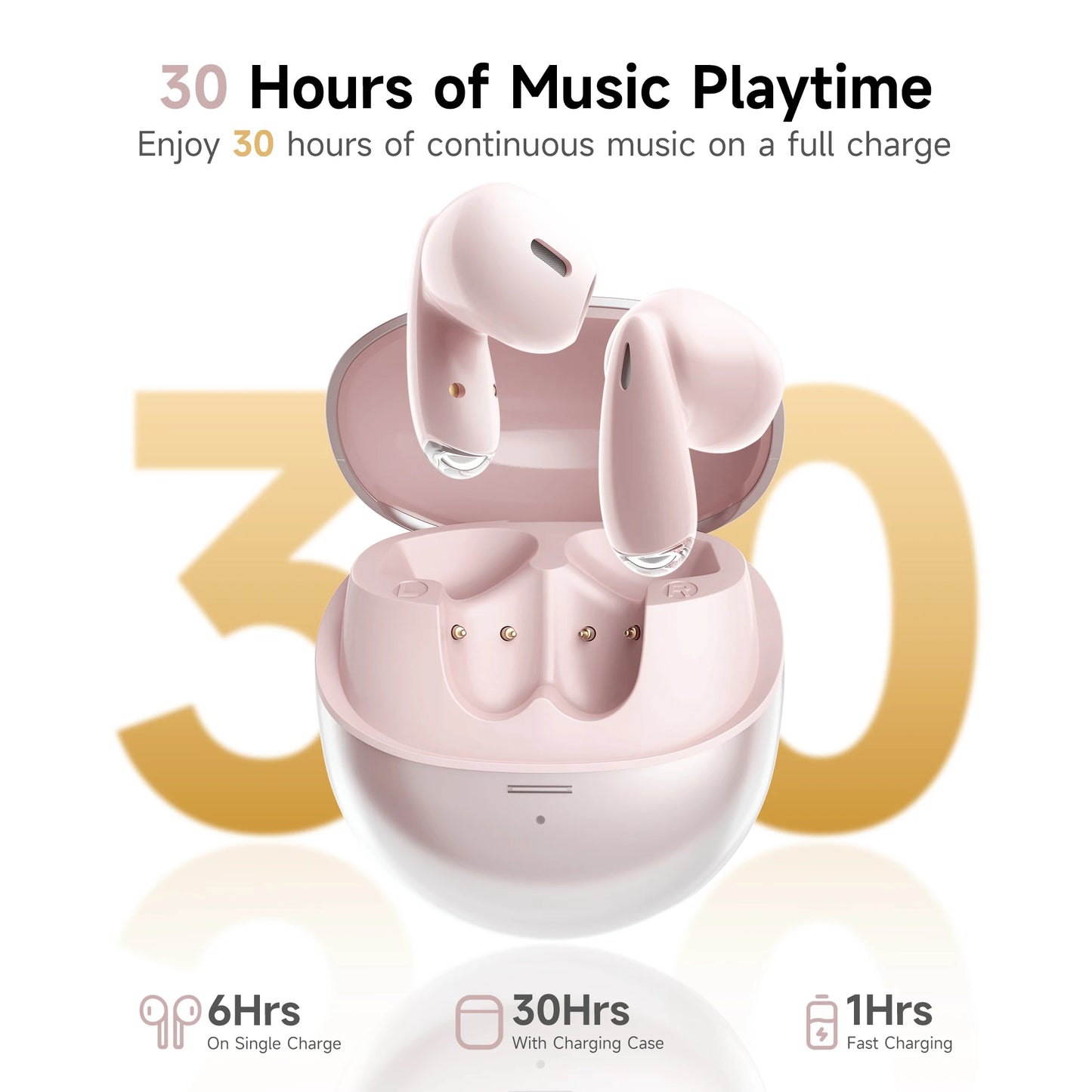 MINISO Bluetooth 6.0 Earbuds - Ergonomic HiFi Stereo Gaming Earphones with Microphone