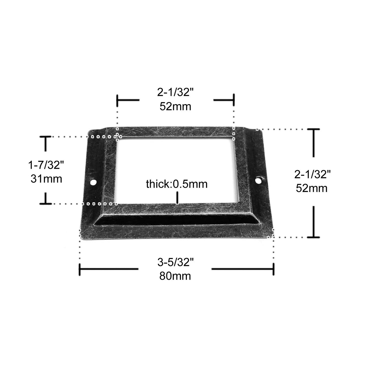 6pcs Large Iron Label Pull Handles – 52x80mm File Name Card Holders for Cabinet, Drawer & Jewelry Box