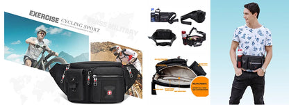 SWISS Men’s Chest Bag – Outdoor Waterproof Shoulder Crossbody Bag, Large Space, Practical & Durable Sling Bag for Men