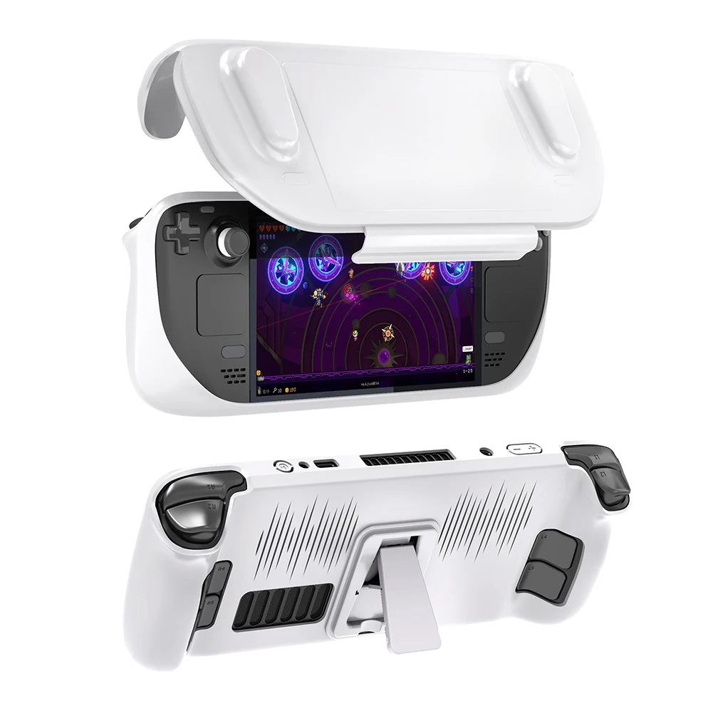 Back Cooling Cover with Sliding Shell for Steam Deck — Hard Protective Case with Kickstand Gaming Accessory
