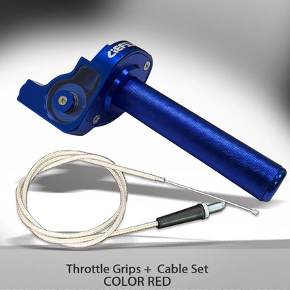 7/8" Quick Action Throttle Grip with Cable — Twist Gas Throttle Set for 50cc–150cc Motorcycle, Moped, Scooter, Bike (M10*1.5)