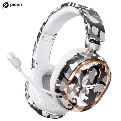 Picun G2 Wireless Gaming Headset – 2.4G & Bluetooth, 5ms Low Latency, 7.1 Surround Sound, ENC Mic for PC, PS4, PS5, Switch & Phone