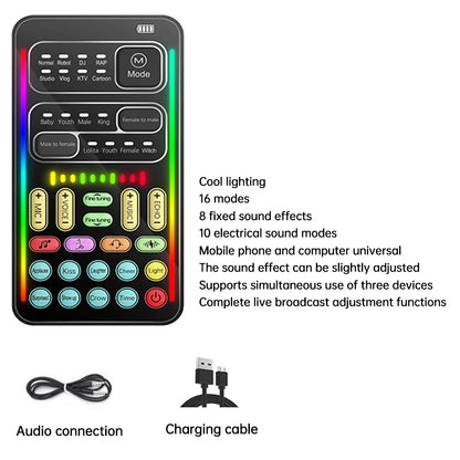 New i9 Portable Handheld Voice Changer – Mini Sound Card with 8 Multi-Functional Sound Effects